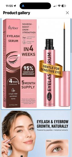 Lash Serum for Eyelash Growth: Premium Eyelash Growth Serum with Advanced Formula to Boost Longer Fuller and Thicker Lashes and Eyebrows - Gentle & Ve