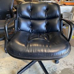 Authentic Mid Century Knoll Pollock Leather Chairs 