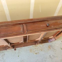 Plank Coffee Table W Drawers  Disassembled For Easy Transport  Originally $800 +