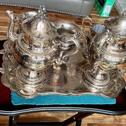 Vintage F. B. Rodgers Silver Plated Coffee & Tea Set.