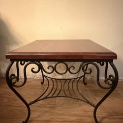 Solid Wood Iron Coffee Table 