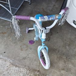 Childs 12 Inch Disney's Frozen Bike With Training Wheels 