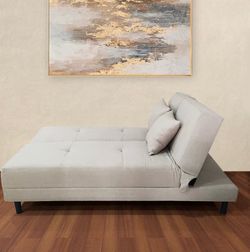 Convertible Futon Sofa Bed with Tufted Cushion