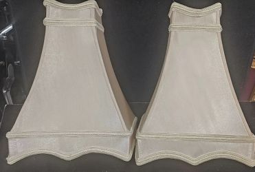 PAIR Vintage Premium Silk Pagoda Lampshades - Rare Handmade Set 9x9x12