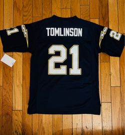 Navy Mitchell and ness chargers Tomlinson jersey
