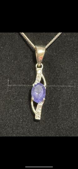 New Gorgeous Tanzanite Necklace Sterling Silver