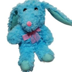 Fuzzy Friends Plush Blue Bunny  6” New Y2K
