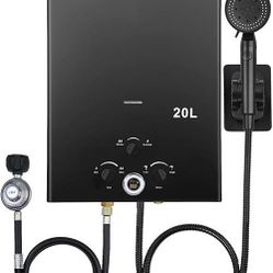 Tankless Propane Water Heater - 5.26GPM 20L, Outdoor Portable Gas Instant Hot Water Heater with Digital Display and Multi-Protection for Camping Trips