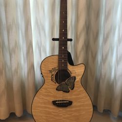 Luna Fauna Butterfly Acoustic-Electric Guitar