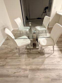 Glass table and chairs