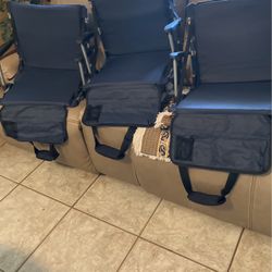 Blue Stadium Folding/Portable Seats-Set Of 3