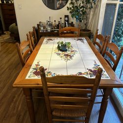 Authentic Nicola Fasano Italian Tile Dining Set – 7 Pieces