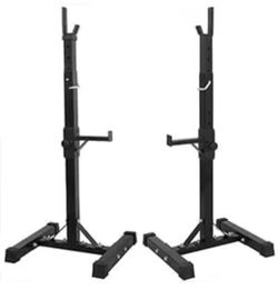 Adjustable squat rack stands pair