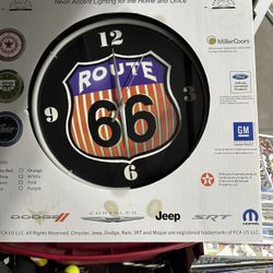 Route 66 Neon light Clock 