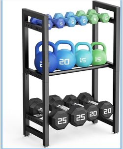 Josmimi Dumbbell Rack 3-Tier 20 IN Length Adjustable Weight Rack For Home Gym Dumbbells Kettlebell (Rack Only)