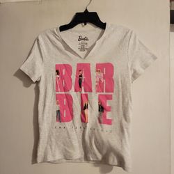 Barbie Graphic V-Neck T-Shirt Size L (11-13) New