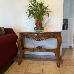 Antique Oak Wood Table Marvel Top 