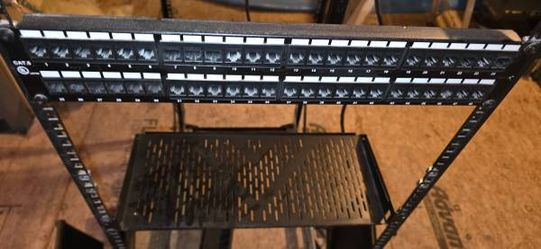 Server Rack 24U 30in deep with 48 port Cat 6 Patch