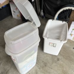 (2) Plastic Clothing Hampers One New 