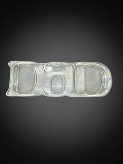Vintage 1983 Fostoria for Avon "DAD" Clear Glass Paperweight 6.5" x .75" x 2.25"