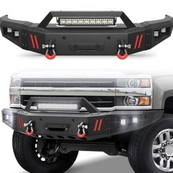 Front Bumper Compatible With Chevrolet Silverado 2500/3500 HD 2015-12019, Textured Black Pickup Truck Bumper For 2015 - -2019 Chevry Silverado 2500 --