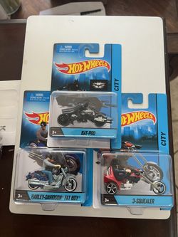 Hot Wheels Batpod, Harley Bike, & 3 Squealer