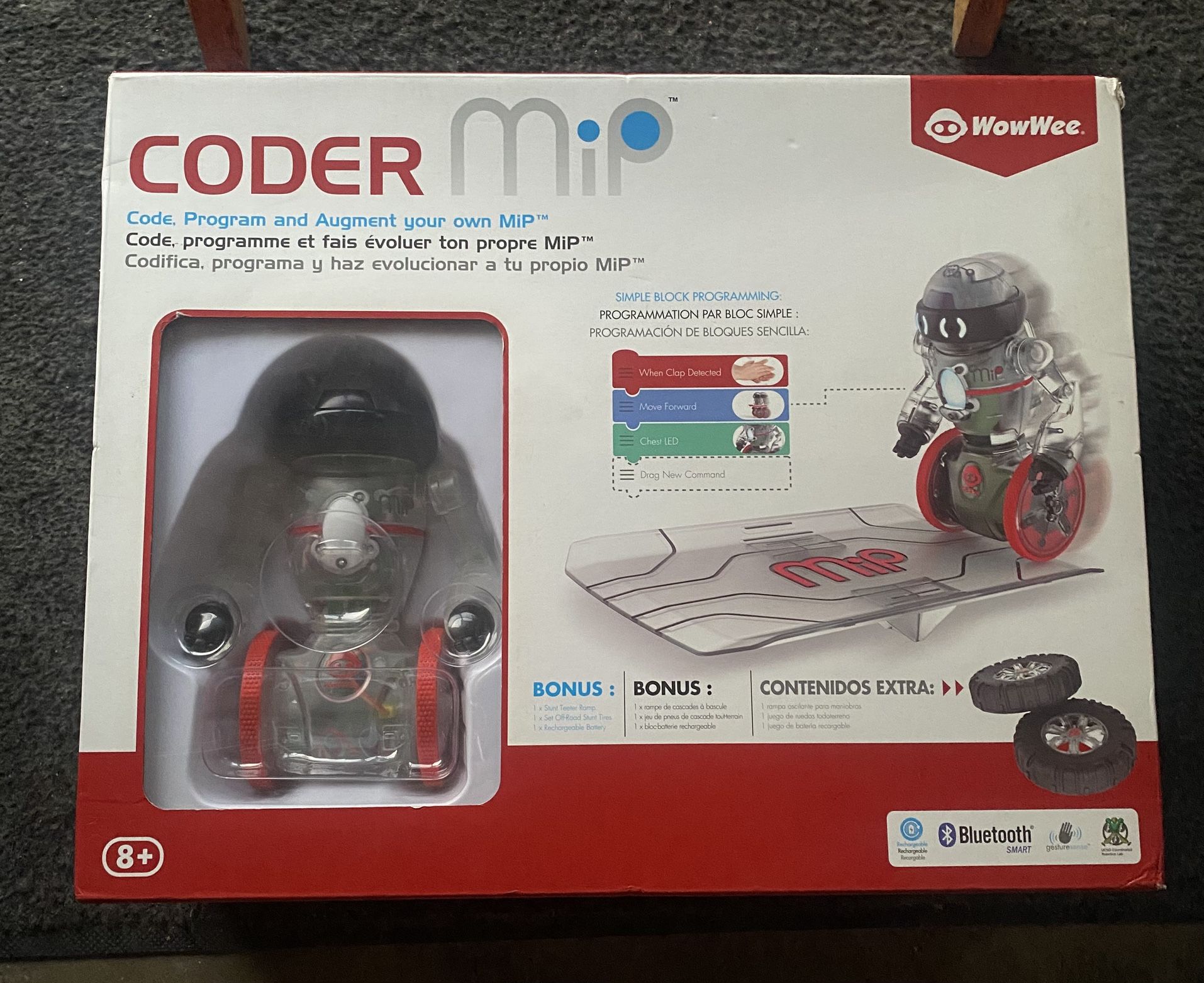 NEW WowWee Coder MiP the STEM-based Toy Robot, Transparent