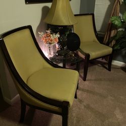 Accent Chairs, (2 ) Gold Original Fabric,