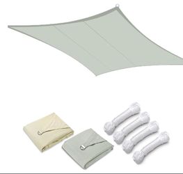 10x13ft Water Resist Patio Sail Shade Rectangle Canopy (Color Opt: Mellow Yellow/ Ghost Gray) Sombras - Sun Protection - Thanksgiving Sale