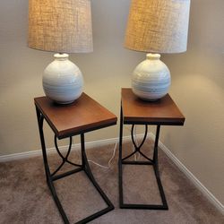 2 Lamps and 2 End Tables