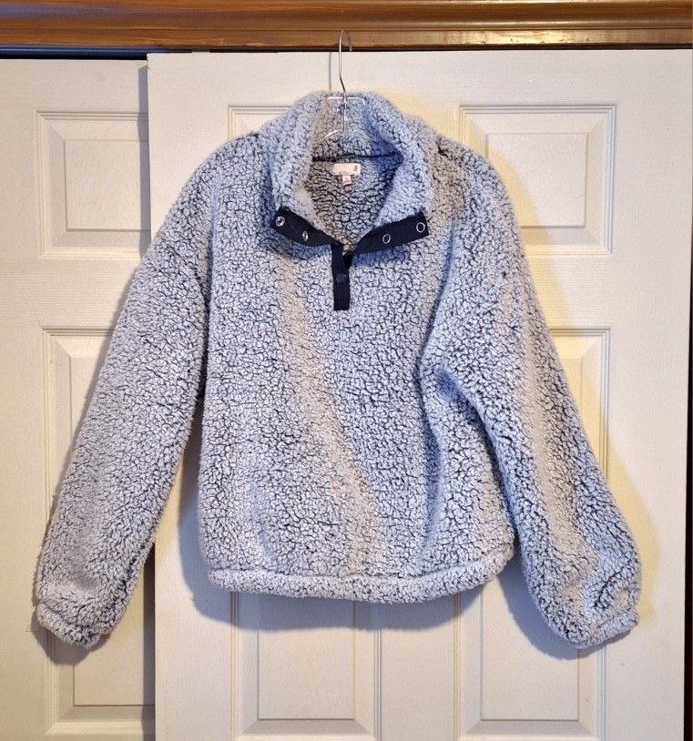 'SO' Soft, Fluffy & warm sherpa popcorn fleece pullover, Sz. XL