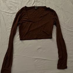 Brown Cropped Long sleeve 