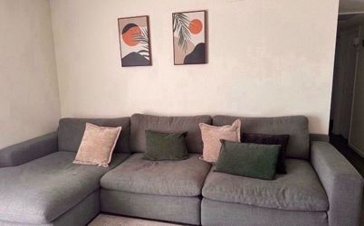 Gray Fabric Sectional Sofa with Chaise