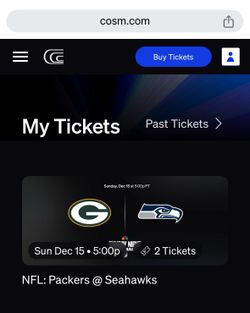 COSM Tickets - Green Bay vs Seattle