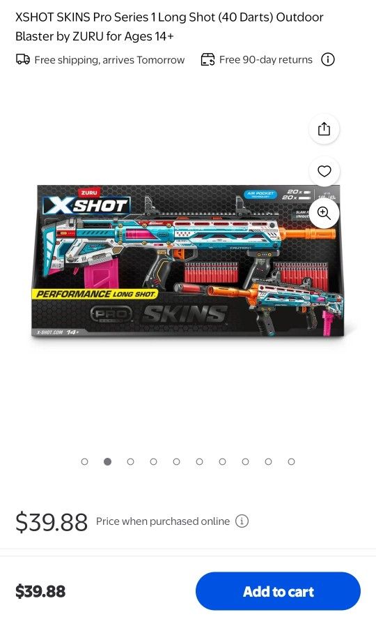 New XSHOT SKINS Pro Series 1 Long Shot (40 Darts) Outdoor Blaster by ZURU for Ages 14+