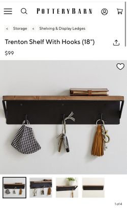 Pottery Barn Trenton Shelf with Hooks