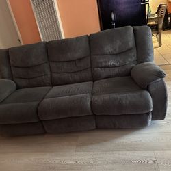 Like New Double Recliner 3 Seater Sofa Couch