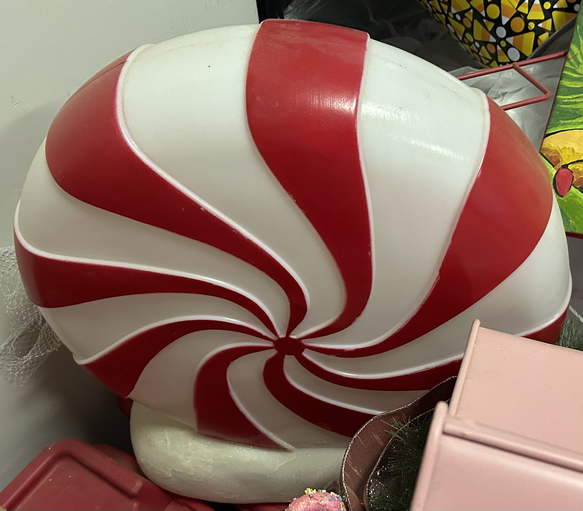 Christmas Peppermint Candy Light Up Blow Mold