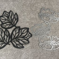 Three piece flower and leaves hanging decor 