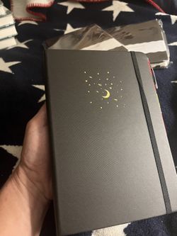 CAGIE Basic Notebook — Black, Moon & Stars, A5, 192 Lined Pages (New) — 2 pcs