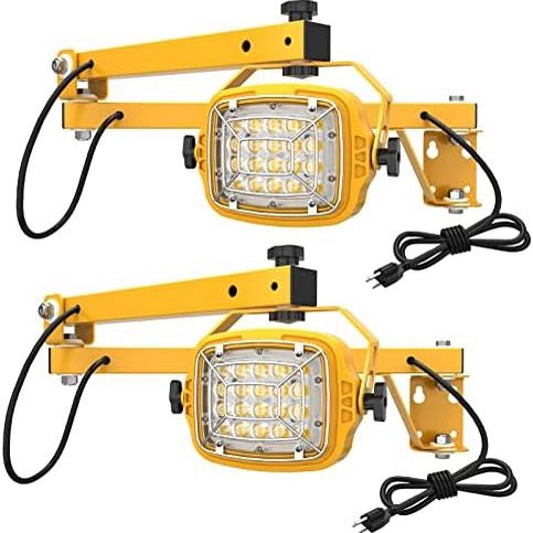50W LED Loading Dock Light with 40" Folding Arm, 7,000 Lumens, 360° Rotatable Lamp Head, IP65 Rated ETL Listed for Trailers, Docks, Warehouses, Contai