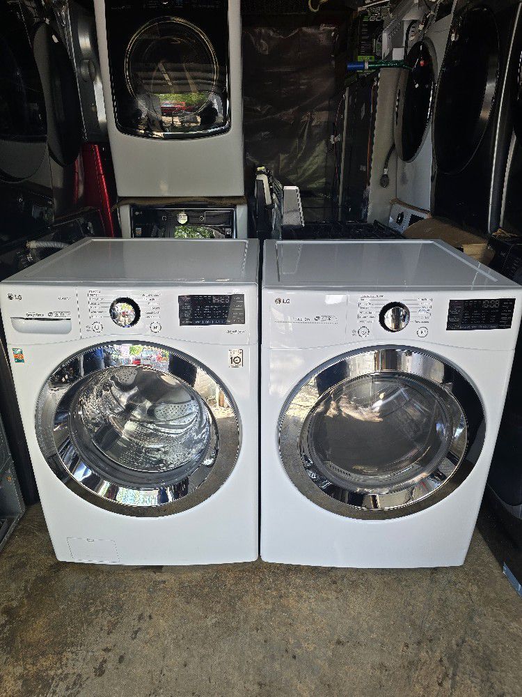 Lg Front Load Washer And Dryer Set W Steam Electric 