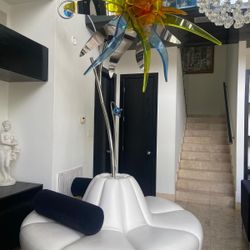 Leather Sofa With Acrylic 