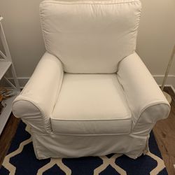Pottery Barn White Glider/ Oversized Chair 