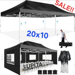 10x20' Easy Pop Up Canopy with Removable Sidewalls Waterproof Folding Wedding Party Tent Outdoor