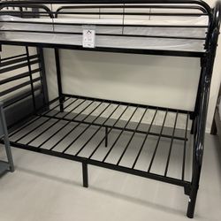 Brand New  black metal twin over full bunk bed!