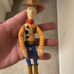 a vintage 1995 Toy Story Woody doll released by Burger King.        Type: Fast food premium collectible figure. Design: Features a molded plastic head