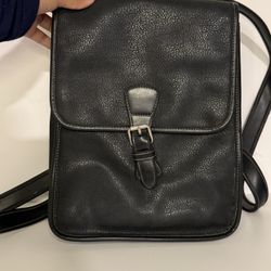 Small Black Genuine Leather Gap Backpack 