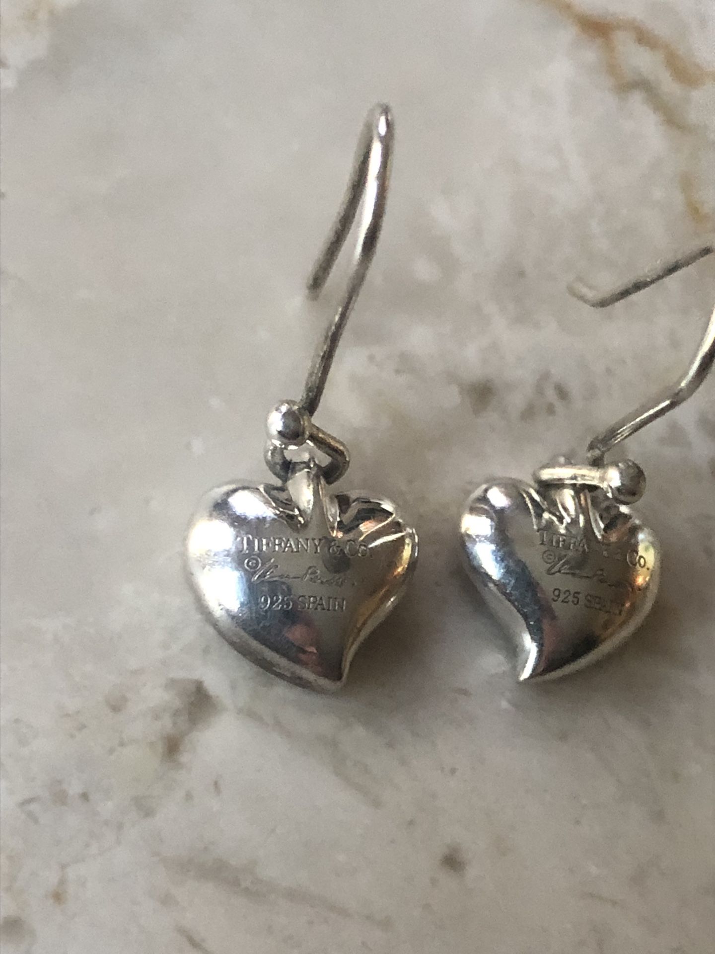 Tiffany & Co 925 Elsa Peretti Spain Heart Earrings Sold For $295. 00 On eBay Today !