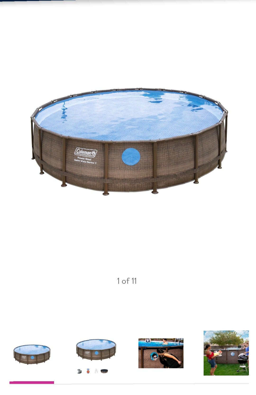 Coleman 18x48 power steel vista series pool with pump, filter, ladder